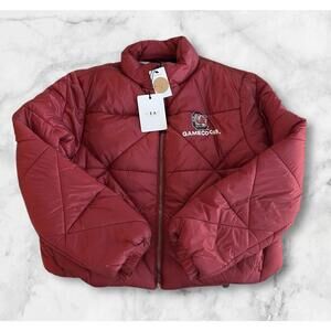 University of South Carolina Womens Cropped Full Zip Puffer Jacket byWear MEDIUM